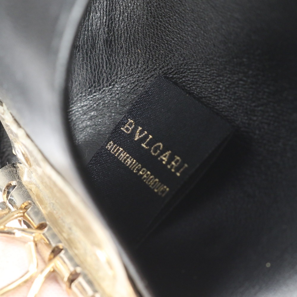 美品 ホログラムシール付 ブルガリブルガリ ゴールド 金具 レザー キーケース 4連 6連 キーリング メンズ RCE CM16-4 中古