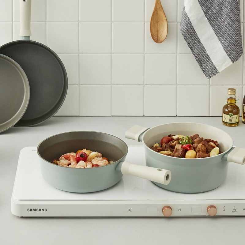 [スーツ IH] マルチパン 22cm+片手鍋 18cm セット