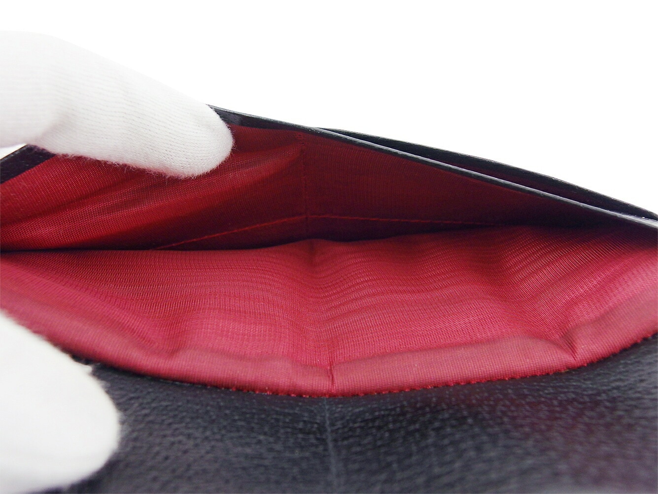 長財布 Wホック 財布 ロゴマニア レディース メンズ ブラック シルバー 中古