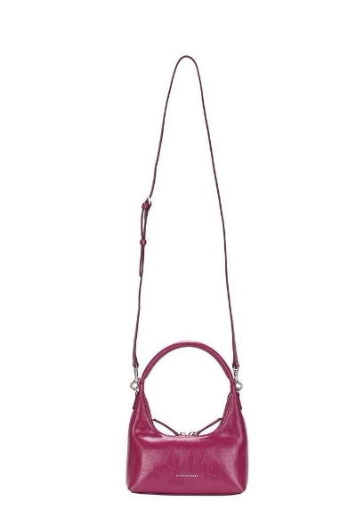 MARGESHERWOOD】 HOBO MINI+STRAP : BERRY PINK CRINKLE