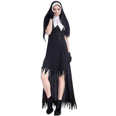 ハロウィンの不規則な白黒配色のシスタースカートパーティーウェアコスプレ mdprevattcaulkingandwaterproofing.com