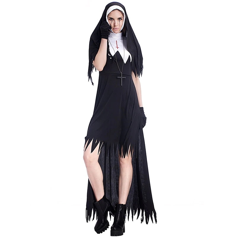 ハロウィンの不規則な白黒配色のシスタースカートパーティーウェアコスプレ mdprevattcaulkingandwaterproofing.com
