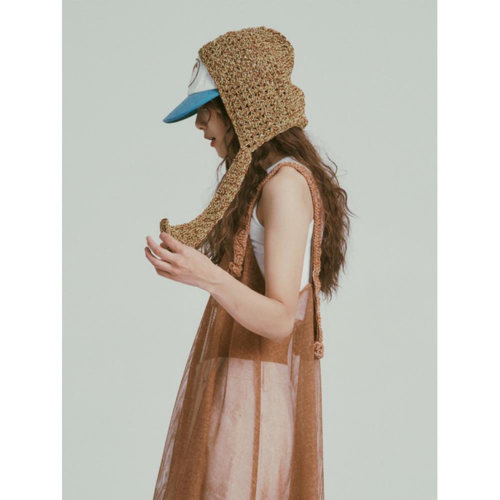 独創的 A MISU BARBE ニット帽 BROWN GOLD HOODY MORNING 帽子