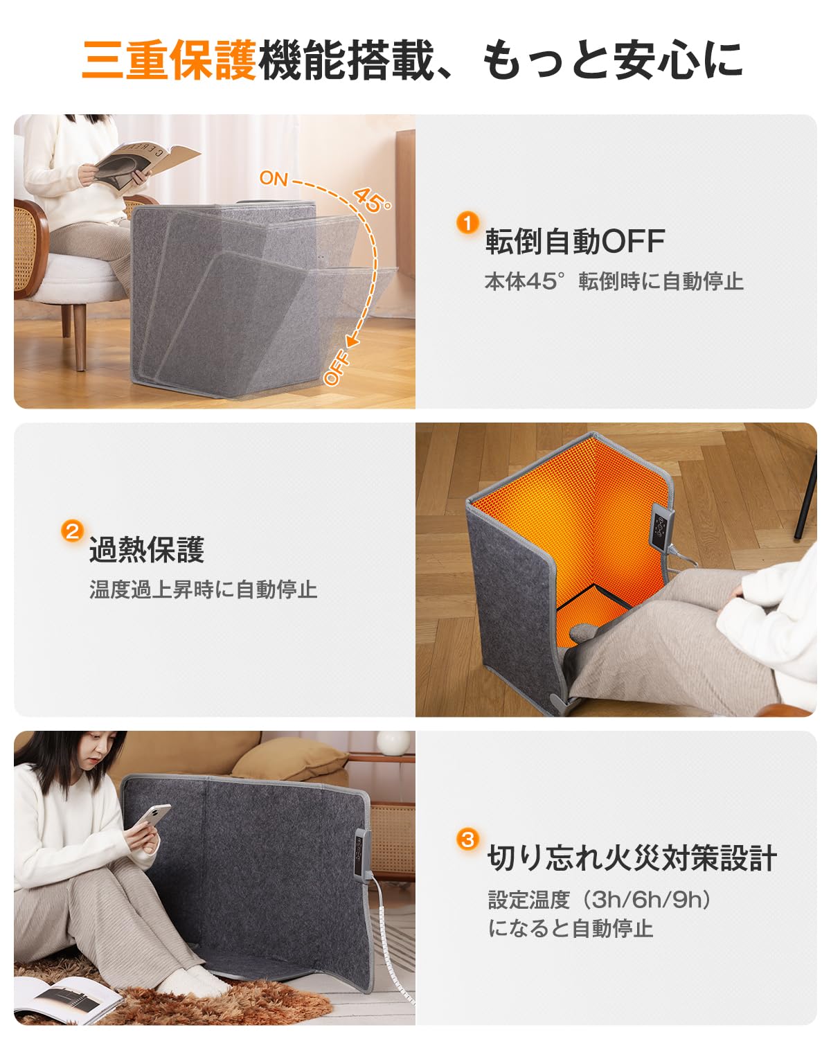 【4面発熱 パネルヒーター pro】HAGOOGI (ハゴオギ) 高温版85C 足元ヒーター 遠赤外線デスクヒーター 省エネ 一人用こたつ 3段階温度調節(60C/70C/8 88428 【4面発熱 パネルヒーター pro】HAGOOGI (ハゴオギ) 高温版85C 足元ヒーター 遠赤外線デスクヒーター 省エネ 一人用こたつ 3段階温度調節(60C/70C/8 88428