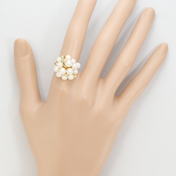 K18 18金 YG リング 12号 パール(真珠) 約4~5mm ダイヤ 0.08 中古 K18 18金 YG リング 12号 パール(真珠) 約4~5mm ダイヤ 0.08 中古