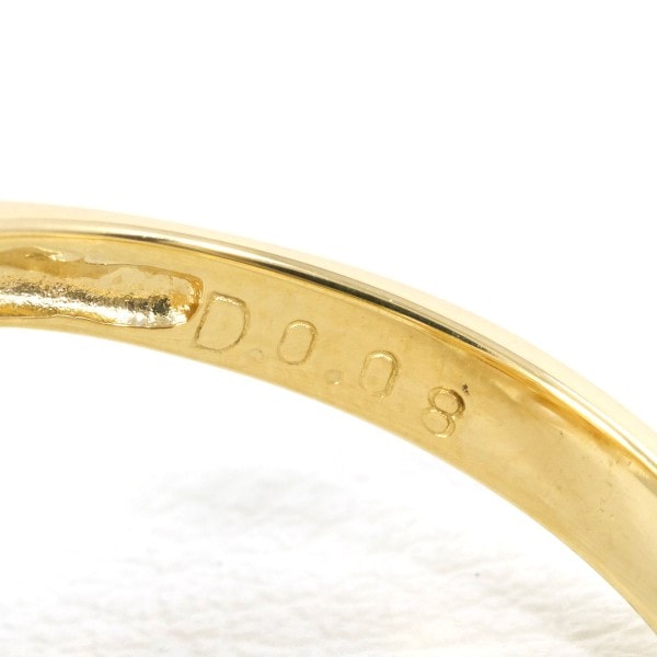 K18 18金 YG リング 12号 パール(真珠) 約4~5mm ダイヤ 0.08 中古 K18 18金 YG リング 12号 パール(真珠) 約4~5mm ダイヤ 0.08 中古