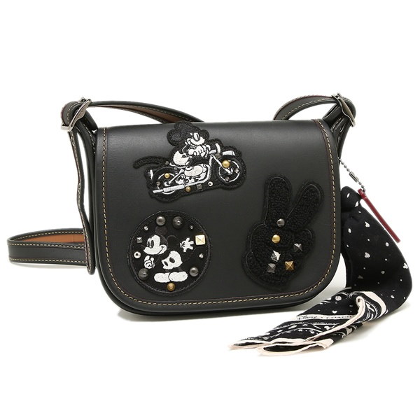コーチ バッグ アウトレット COACH F59355 QB/M2 ミッキーパッチーズ ディズニ― ショルダーバッグ ブラックマルチ コーチ バッグ アウトレット COACH F59355 QB/M2 ミッキーパッチーズ ディズニ― ショルダーバッグ ブラックマルチ
