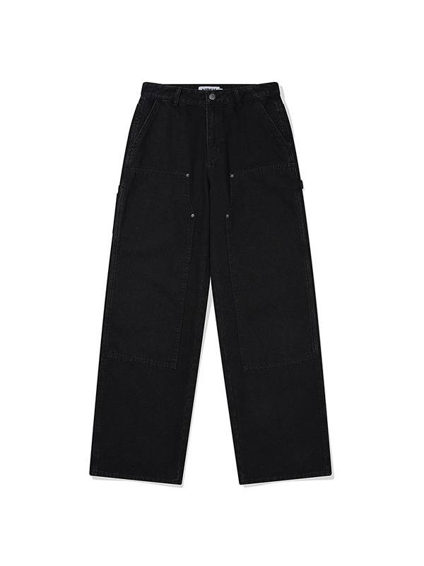 (PRE-ORDER 24th Mar.) CARPENTER WIDE FIT DENIM PANTS [BLACK]
