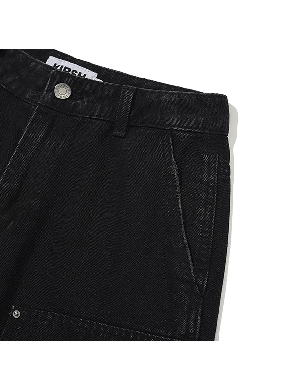 (PRE-ORDER 24th Mar.) CARPENTER WIDE FIT DENIM PANTS [BLACK]