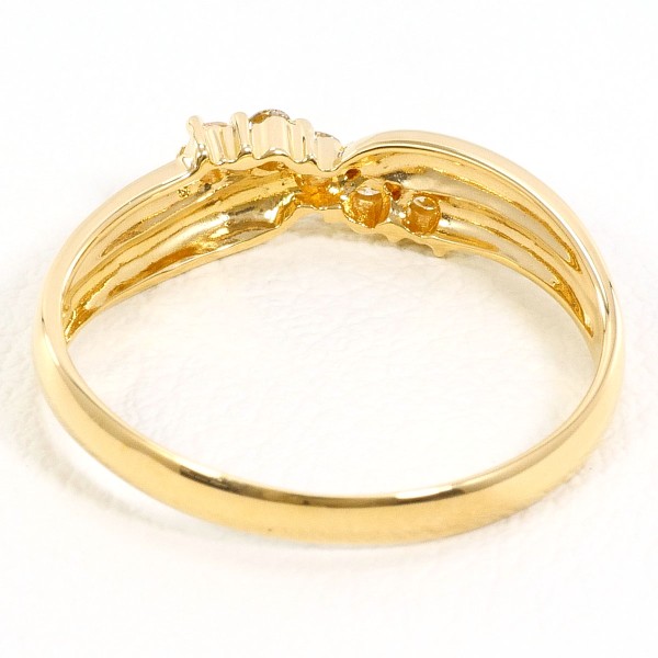 K18 18金 YG リング 10.5号 ダイヤ 0.10 中古 K18 18金 YG リング 10.5号 ダイヤ 0.10 中古