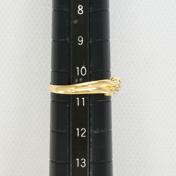 K18 18金 YG リング 10.5号 ダイヤ 0.10 中古 K18 18金 YG リング 10.5号 ダイヤ 0.10 中古