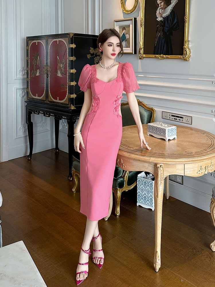 【JY.上品】 夏 レース ロングワンピースドレス パーティー キャバ 着痩せ 大人 同窓会 披露宴 卒業式 結婚式 演奏会 ウェディング 二次会 メガ割