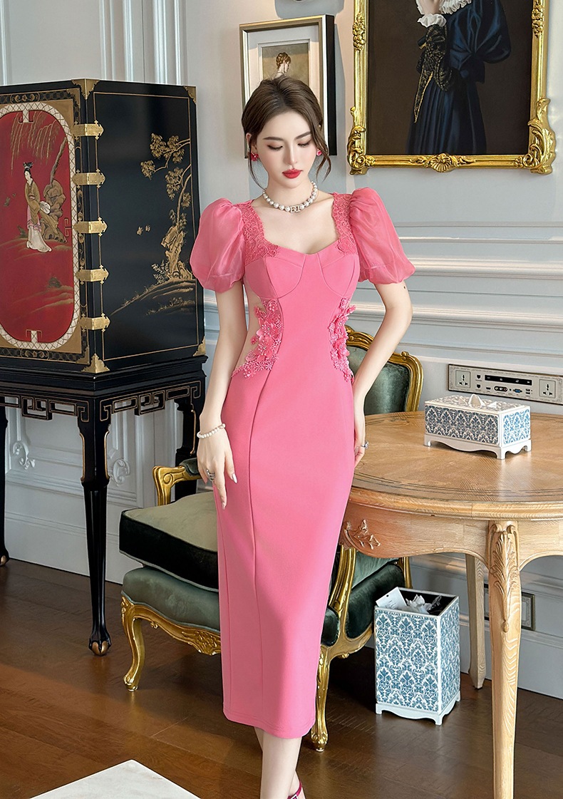 【JY.上品】 夏 レース ロングワンピースドレス パーティー キャバ 着痩せ 大人 同窓会 披露宴 卒業式 結婚式 演奏会 ウェディング 二次会 メガ割