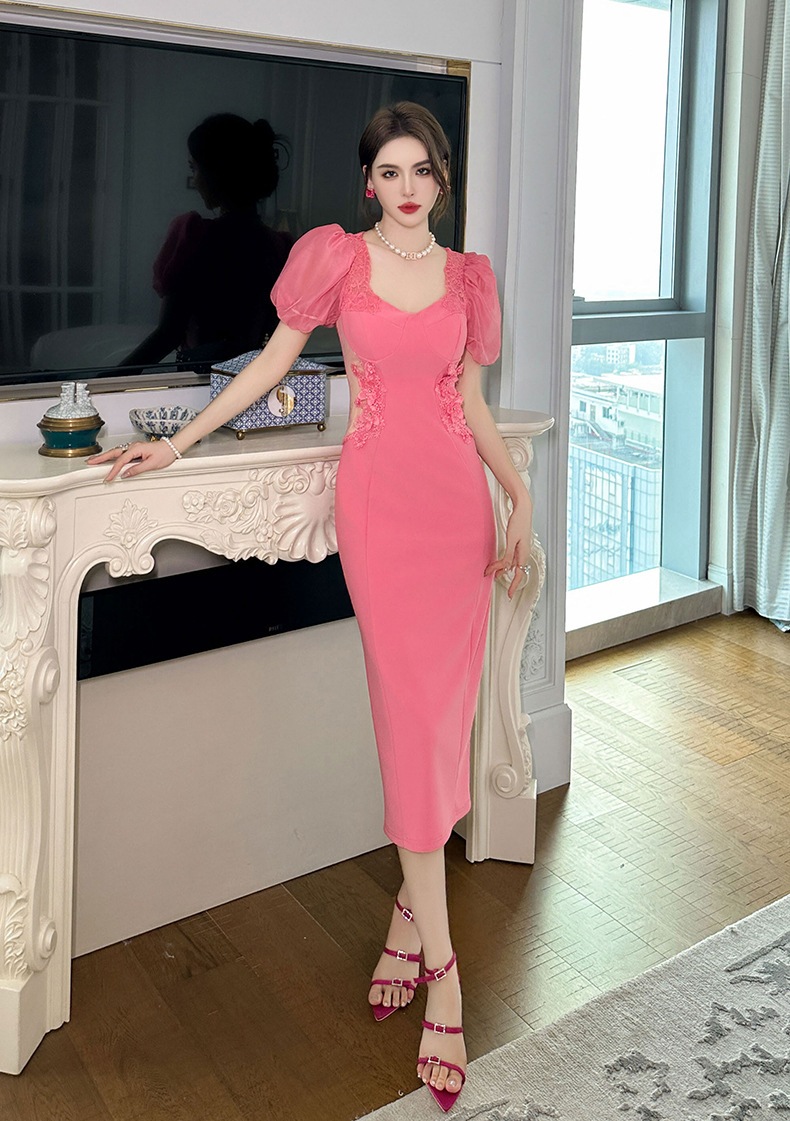 【JY.上品】 夏 レース ロングワンピースドレス パーティー キャバ 着痩せ 大人 同窓会 披露宴 卒業式 結婚式 演奏会 ウェディング 二次会 メガ割