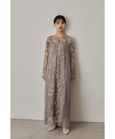 Qoo10] niana エスニックサイドプリーツドレス パーティ : レディース服