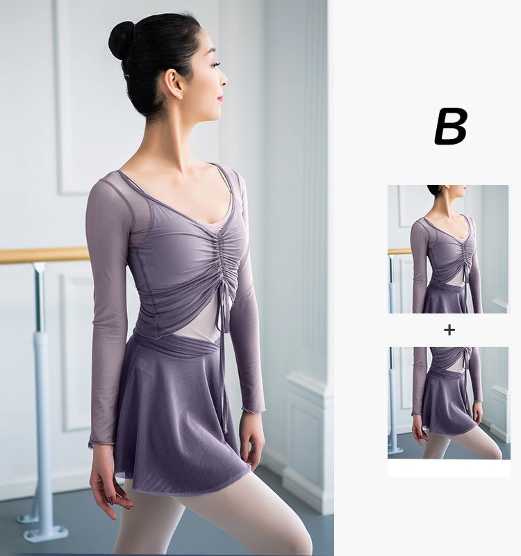【バレエトップス+スカート】 2点セット 大人用 スカート付き 練習着 大人バレエ衣装 ジュニア 袖付き レッスン着 新体操にも ストレッチ ヨガウェア 格安バレエ用品 ブラック ピンク パープル グ 【バレエトップス+スカート】 2点セット 大人用 スカート付き 練習着 大人バレエ衣装 ジュニア 袖付き レッスン着 新体操にも ストレッチ ヨガウェア 格安バレエ用品 ブラック ピンク パープル グ