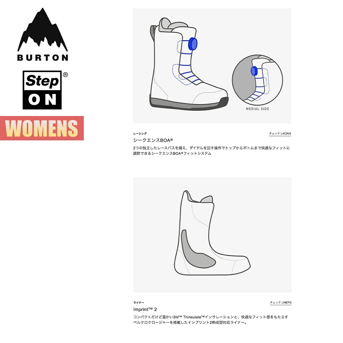 ステップオン ブーツ レディース 24-25 ライムライト ワイド W25JP-226251 Womens Limelight Step On Snowboard Boots Wide ウィメンズ
