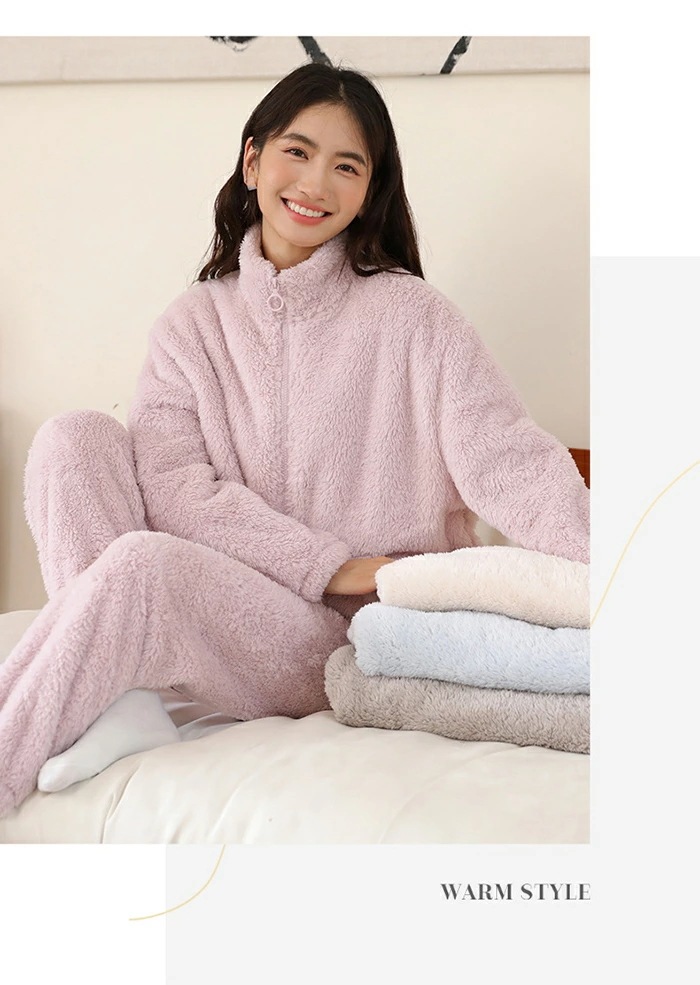 ルームウェア パジャマ レディース 上下セット パジャマ 秋冬用 パジャマ フランネル クールネック パジャマ ルームウェア あったか ナイトウェア 長袖 春 上下セット 2点セット M L 部屋着