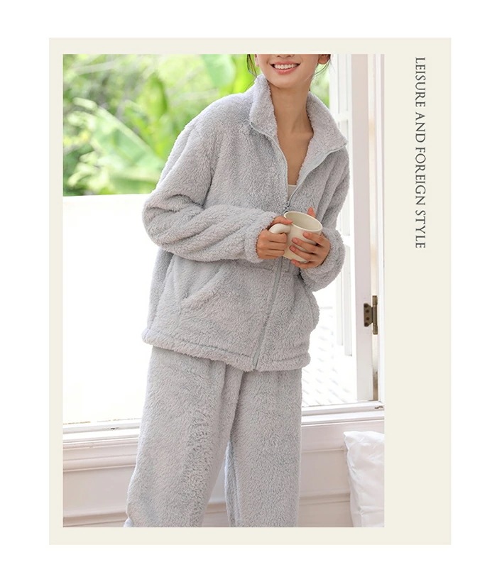 ルームウェア パジャマ レディース 上下セット パジャマ 秋冬用 パジャマ フランネル クールネック パジャマ ルームウェア あったか ナイトウェア 長袖 春 上下セット 2点セット M L 部屋着