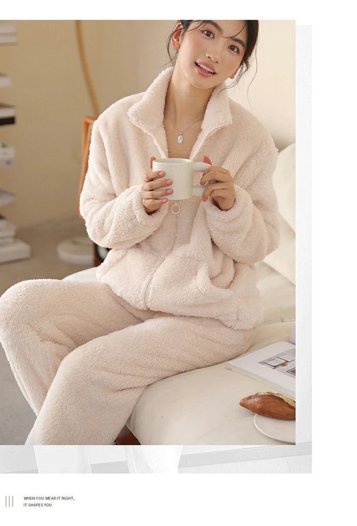 ルームウェア パジャマ レディース 上下セット パジャマ 秋冬用 パジャマ フランネル クールネック パジャマ ルームウェア あったか ナイトウェア 長袖 春 上下セット 2点セット M L 部屋着