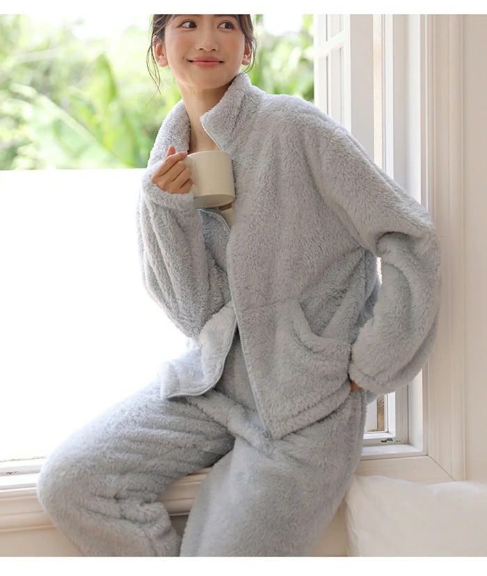 ルームウェア パジャマ レディース 上下セット パジャマ 秋冬用 パジャマ フランネル クールネック パジャマ ルームウェア あったか ナイトウェア 長袖 春 上下セット 2点セット M L 部屋着