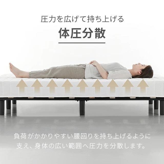脚付きマットレス ベッド セミシングルベッド ロール 脚付きマットレスベッド 一体型 体圧分散 ボンネルコイル マットレス ベッド
