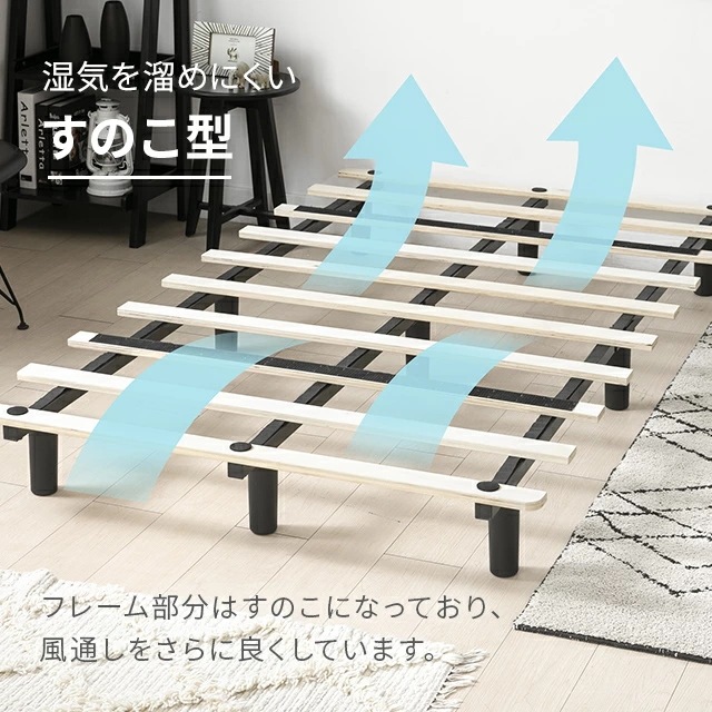 脚付きマットレス ベッド セミシングルベッド ロール 脚付きマットレスベッド 一体型 体圧分散 ボンネルコイル マットレス ベッド