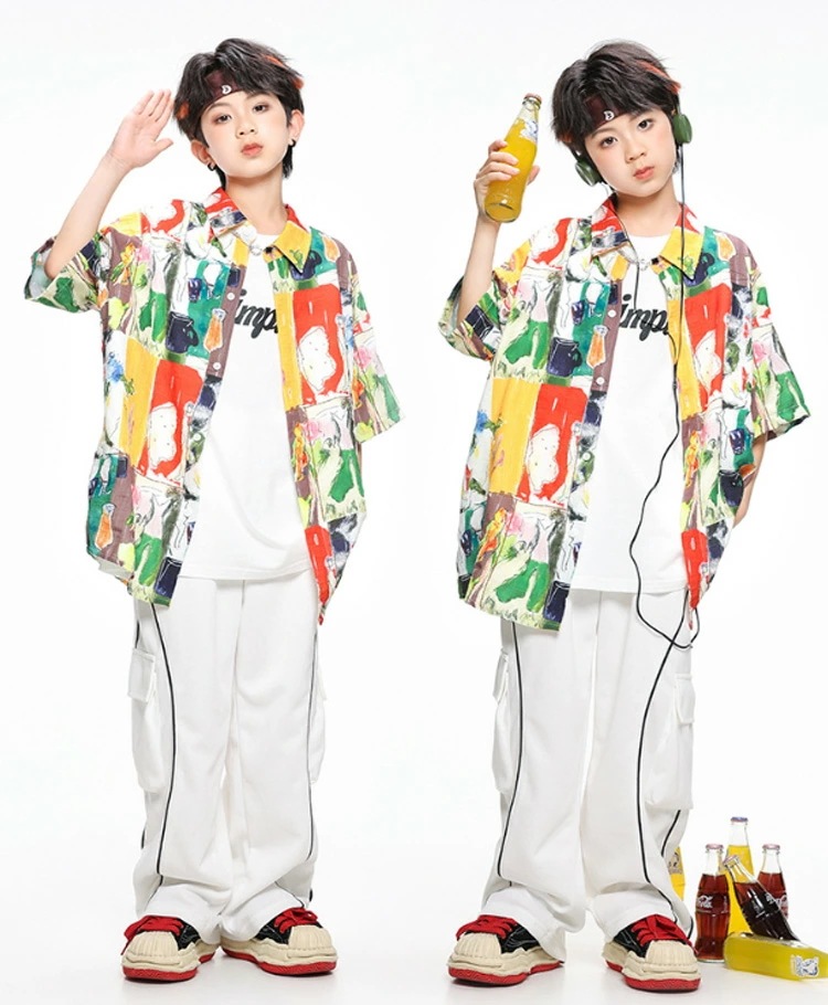 【即納】タイダイ染め 柄シャツ イエロー キッズ ダンス 衣装 白パンツ セットアップ ホワイト ズボン 半袖 ジャケット トップス 白 ベスト ヒップホップ 男の子 女の子 キッズダンス衣装 練習着 【即納】タイダイ染め 柄シャツ イエロー キッズ ダンス 衣装 白パンツ セットアップ ホワイト ズボン 半袖 ジャケット トップス 白 ベスト ヒップホップ 男の子 女の子 キッズダンス衣装 練習着