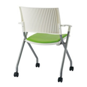 ジョインテックス 会議イスFJC-K6AL YG イエローグリーン肘付