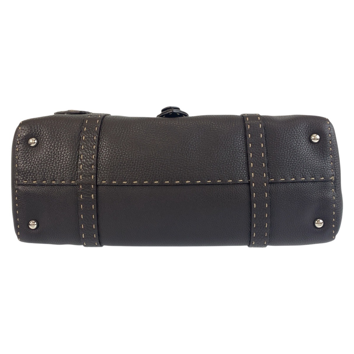 美品 セレリア ブラウン シルバー金具 レザー N49-22-13533 ショルダーバッグ ハンドバッグ レディース 504442