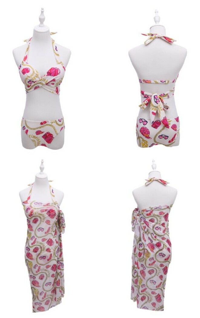 サイズあり 新作 -f120 フレア フリル エスニック柄 幾何学模様 小花柄 水着 レディース オフショル 水着 バンドゥ ビキニ 2点 セクシー パッド付 レース 花柄