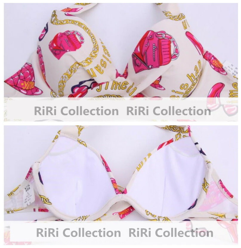 サイズあり 新作 -f120 フレア フリル エスニック柄 幾何学模様 小花柄 水着 レディース オフショル 水着 バンドゥ ビキニ 2点 セクシー パッド付 レース 花柄