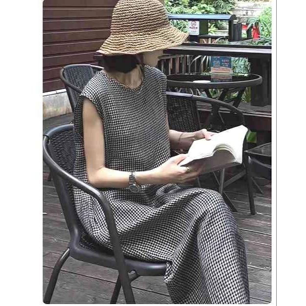 格安販売中ギンガムチェックワンピース 千鳥格子 ロングストレートワンピース ミセス大人ワンピース MからXXL 格安販売中ギンガムチェックワンピース 千鳥格子 ロングストレートワンピース ミセス大人ワンピース MからXXL