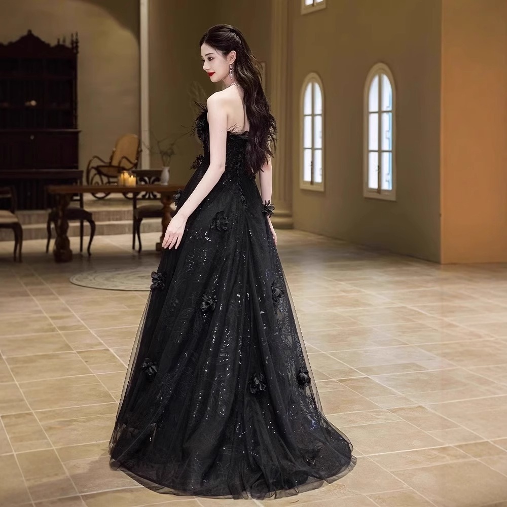 【急速出荷!】黒のプランジイブニングドレスンピース ロング 入学式 宴会 結婚式 ドレス パーティードレス お呼ばれ 披露宴