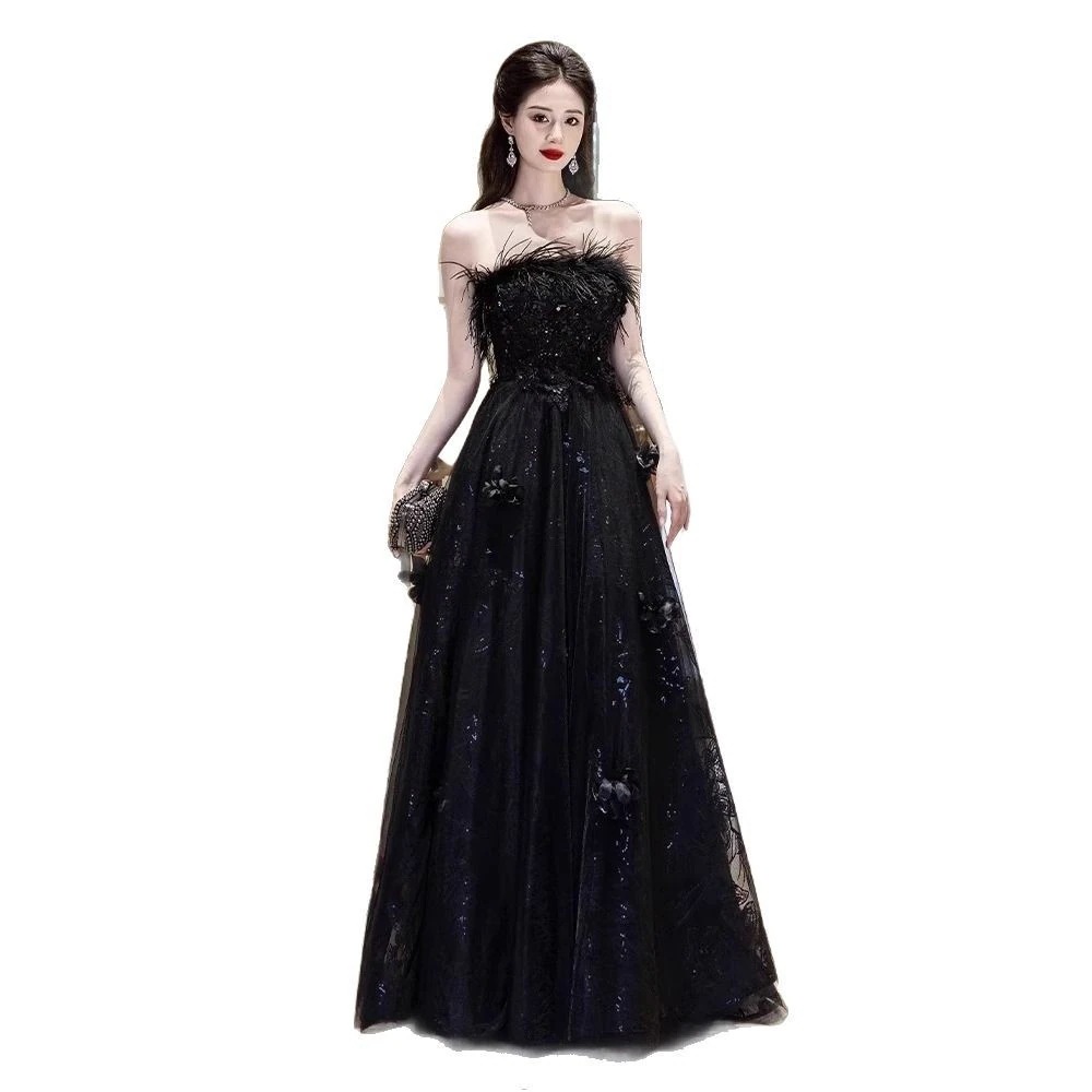 【急速出荷!】黒のプランジイブニングドレスンピース ロング 入学式 宴会 結婚式 ドレス パーティードレス お呼ばれ 披露宴