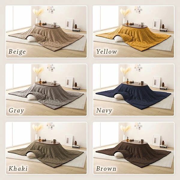 こたつ テーブル 2点セット [テーブル こたつ掛け布団 ナチュラルxブラウン ] コンパクト 楕円形 折りたたみ 完成品