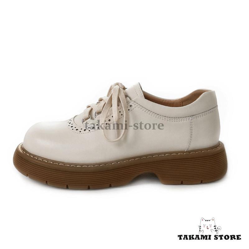 【即納】パンプス レディース ローファー ラウンドトウ 本革 裏起毛 厚底 マニッシュ シューズ モカシン カジュアル 春秋 イベント トレンド アウトドア