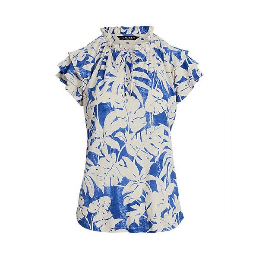 ローレンラルフローレン パームフロンド プリント ジャージ タイネック トップ WMLRKNISN820294400 ローレンラルフローレン パームフロンド プリント ジャージ タイネック トップ WMLRKNISN820294400