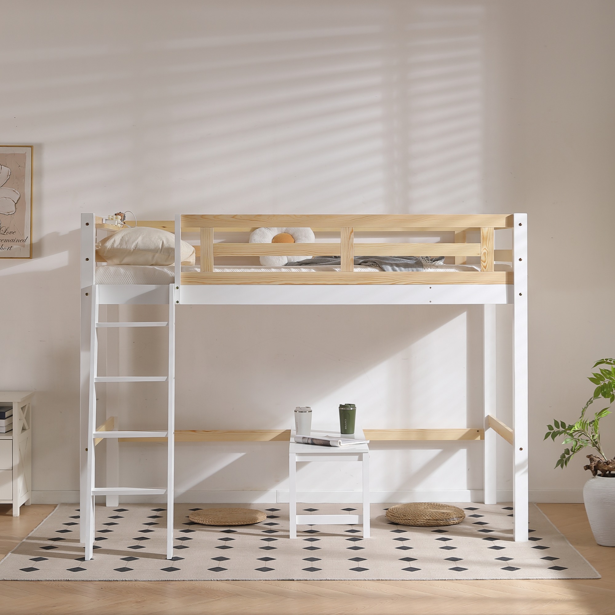 132ロフトベッド シングル はしご 天然パイン材 木製 天然木ベッド ミドルタイプ 高さ150cm ローデスク付き 大人 子供部屋 ベッド シングルベッド142 132ロフトベッド シングル はしご 天然パイン材 木製 天然木ベッド ミドルタイプ 高さ150cm ローデスク付き 大人 子供部屋 ベッド シングルベッド142