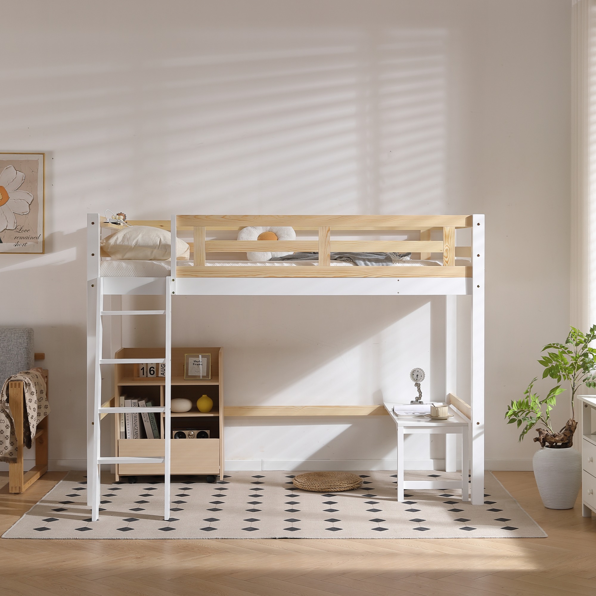 132ロフトベッド シングル はしご 天然パイン材 木製 天然木ベッド ミドルタイプ 高さ150cm ローデスク付き 大人 子供部屋 ベッド シングルベッド142 132ロフトベッド シングル はしご 天然パイン材 木製 天然木ベッド ミドルタイプ 高さ150cm ローデスク付き 大人 子供部屋 ベッド シングルベッド142