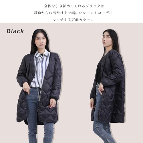 ダウンジャケット レディース ダウンコート ロング トップス 冬服 防寒着 冬 防寒 体型カバー 2WAY インナーダウン 軽量 防風 暖かい 防寒 保温 ジャケット 無地 シンプル カジュアル 収
