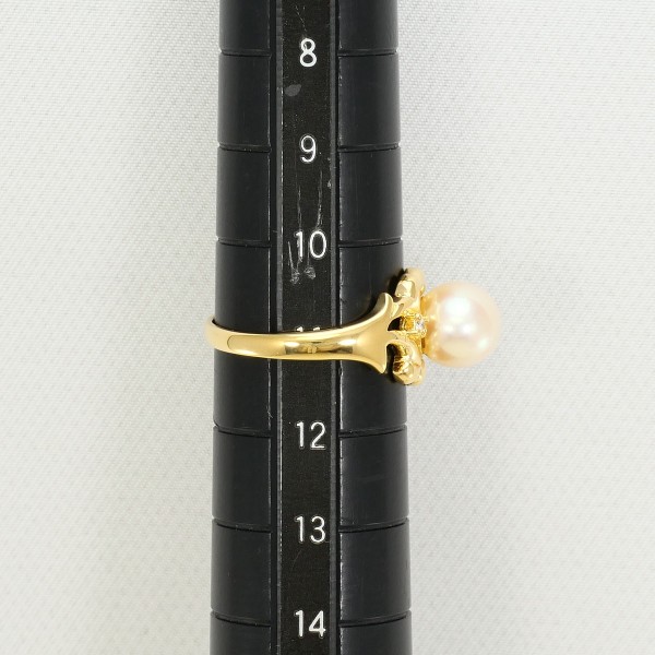K18 18金 YG リング 11号 パール(真珠) 約7mm ダイヤ 0.02 ジュエリー 中古 K18 18金 YG リング 11号 パール(真珠) 約7mm ダイヤ 0.02 ジュエリー 中古