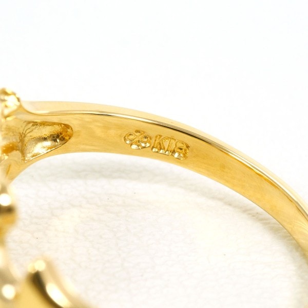 K18 18金 YG リング 11号 パール(真珠) 約7mm ダイヤ 0.02 ジュエリー 中古 K18 18金 YG リング 11号 パール(真珠) 約7mm ダイヤ 0.02 ジュエリー 中古