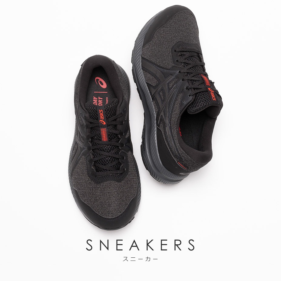 スニーカー メンズ GEL-CONTEND 7 WP 1011B333.001 黒 ブランド 防水 疲れない 軽量 ローカット ランニングシューズ 衝撃緩衝性 耐久性 グリップ力 歩きやすい おしゃれ
