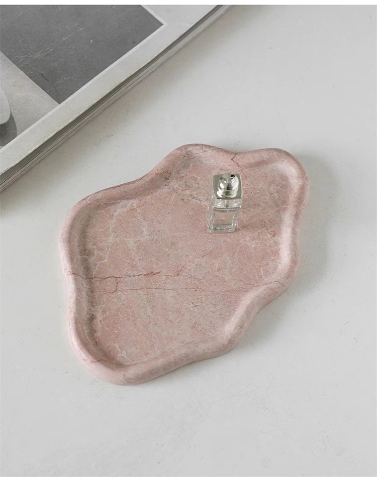 早い者勝ち 天然洞石トレイ 香水ジュエリー収納 無垢大理石製 洗面化粧台用 シンプルモダン置物