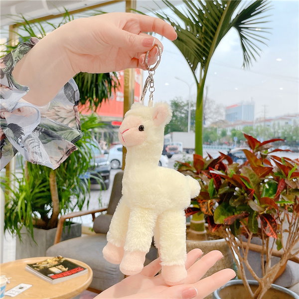Qoo10] 可愛いアルパカのストラップ可愛いぬいぐる