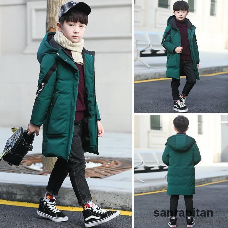 【急速出荷!】ダウンコート 子供服 ダウンジャケット ロングコート フード付き 中綿コート アウター 防寒 防風 キッズ 男の子 子供コート 厚手 暖かい ゆったり ジュニア