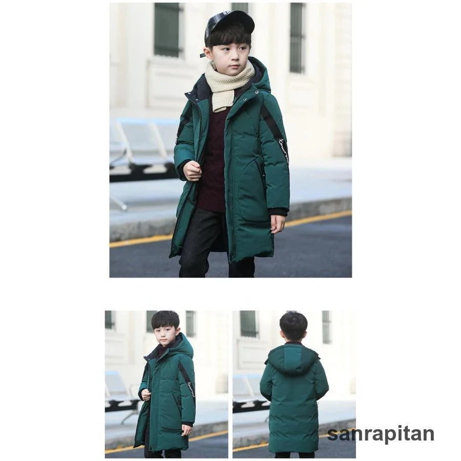 【急速出荷!】ダウンコート 子供服 ダウンジャケット ロングコート フード付き 中綿コート アウター 防寒 防風 キッズ 男の子 子供コート 厚手 暖かい ゆったり ジュニア