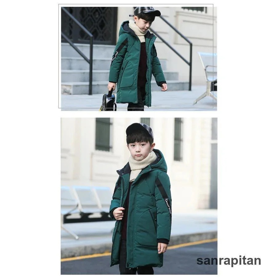 【急速出荷!】ダウンコート 子供服 ダウンジャケット ロングコート フード付き 中綿コート アウター 防寒 防風 キッズ 男の子 子供コート 厚手 暖かい ゆったり ジュニア