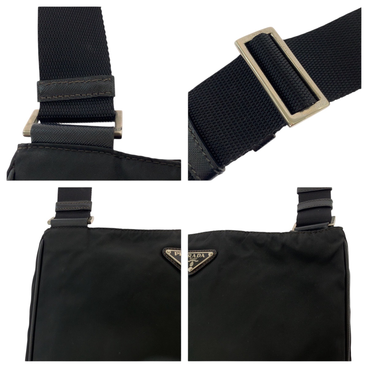 美品 テスート 三角ロゴプレート ブラック 黒 シルバー金具 ナイロン ショルダーバッグ メッセンジャーバッグ レディース 504045 美品 テスート 三角ロゴプレート ブラック 黒 シルバー金具 ナイロン ショルダーバッグ メッセンジャーバッグ レディース 504045